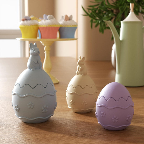 Blooming Bunny - Topped Easter Egg Candle Jar Silicone Mold CollectionCandle Jar MoldSH1153-1+1153-4