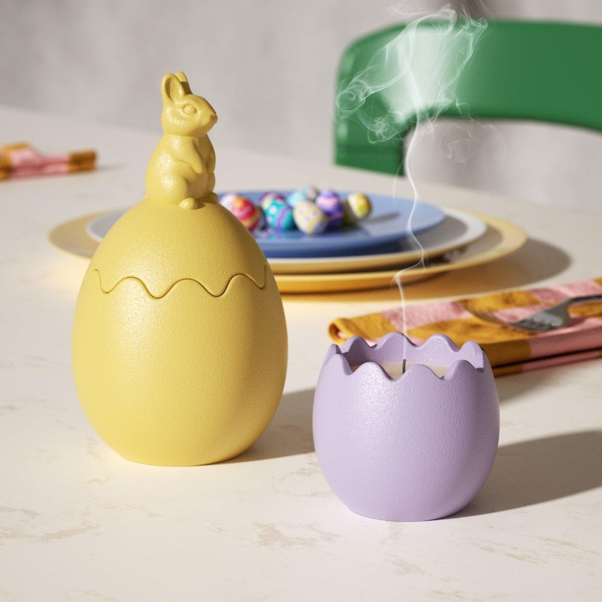 Hoppity Bunny - Topped Easter Egg Candle Jar Silicone Mold CollectionCandle Jar MoldSH1153-2+1153-4