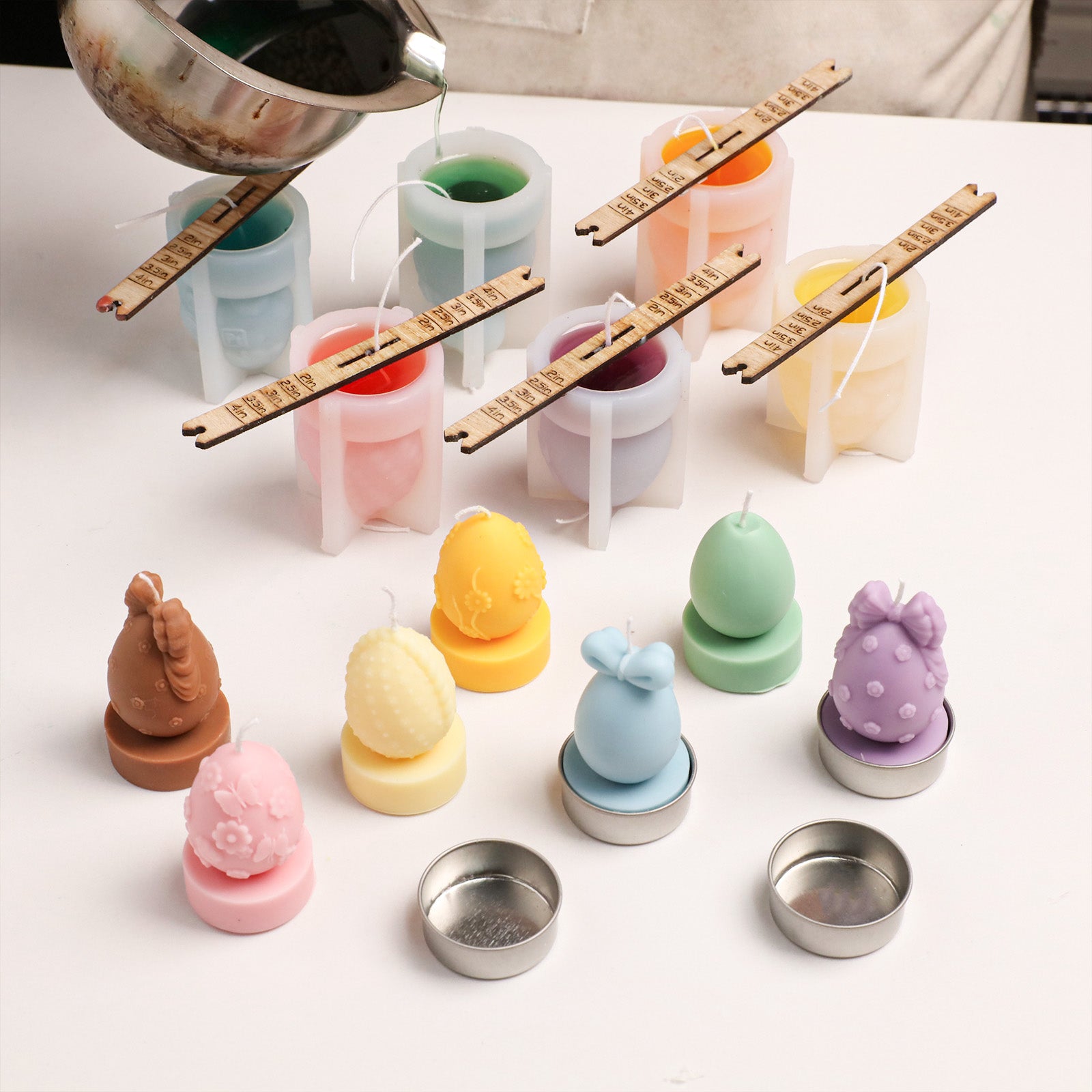 Easter's Floral Egg Delights Tealight Candle Silicone Mold Collection