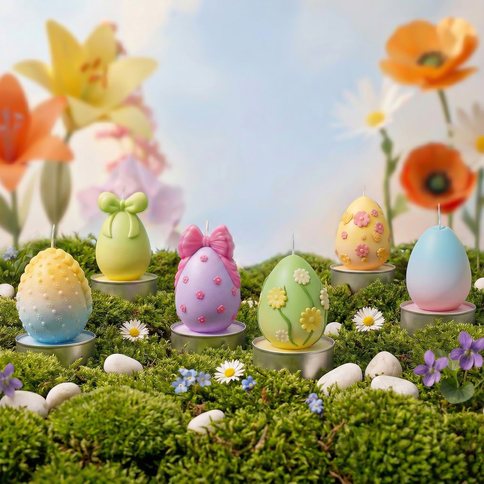 Easter's Floral Egg Delights Tealight Candle Silicone Mold Collection