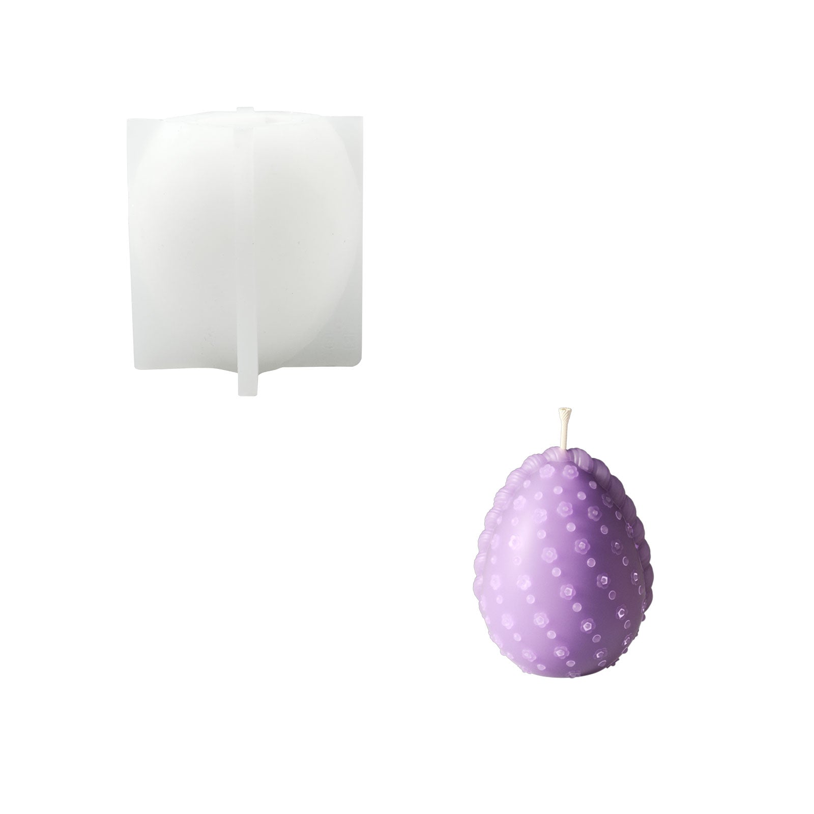 Molde de silicona para vela en recipiente con forma de huevo floral de Pascua colección
