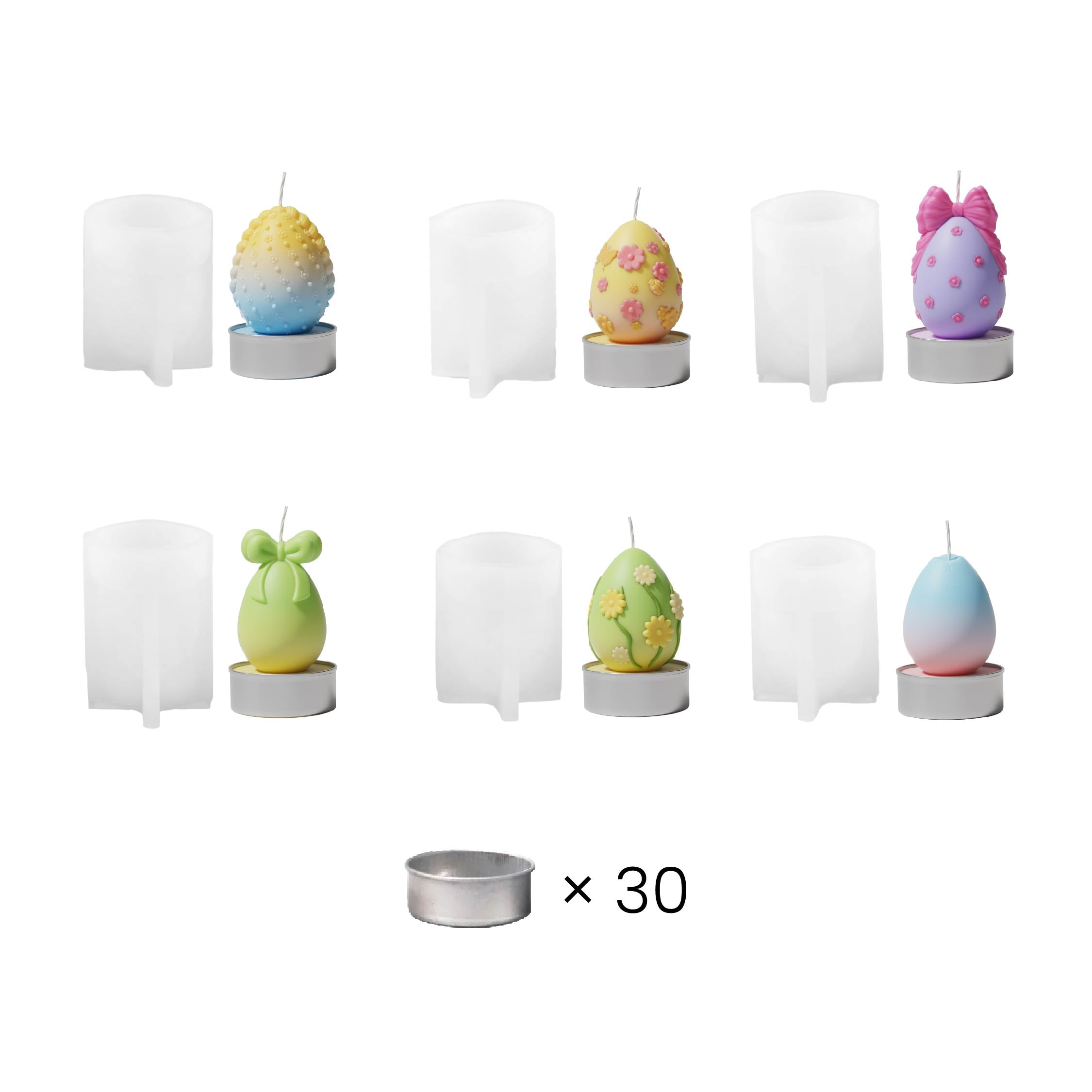 Easter's Floral Egg Delights Tealight Candle Silicone Mold Collection