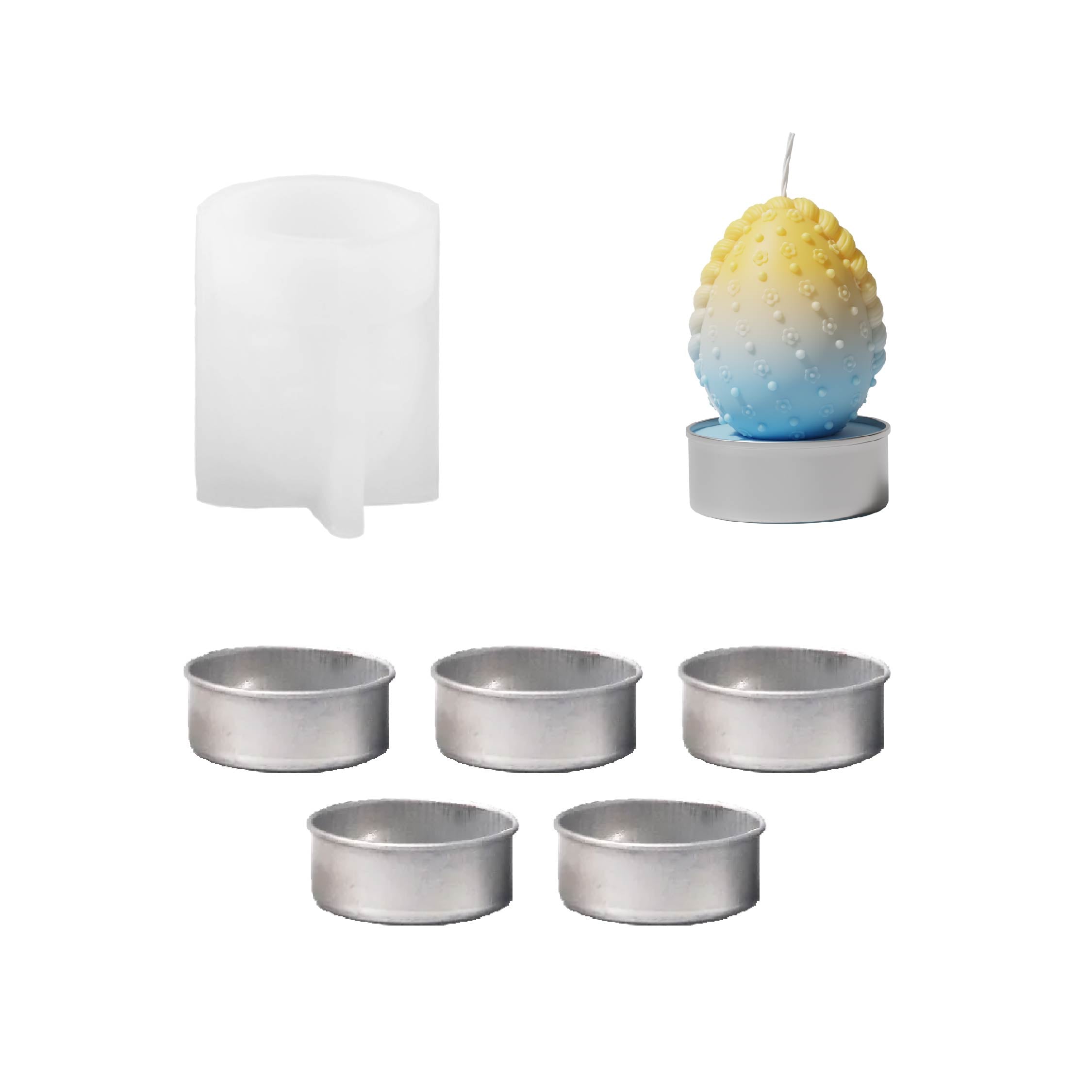 Easter's Floral Egg Delights Tealight Candle Silicone Mold