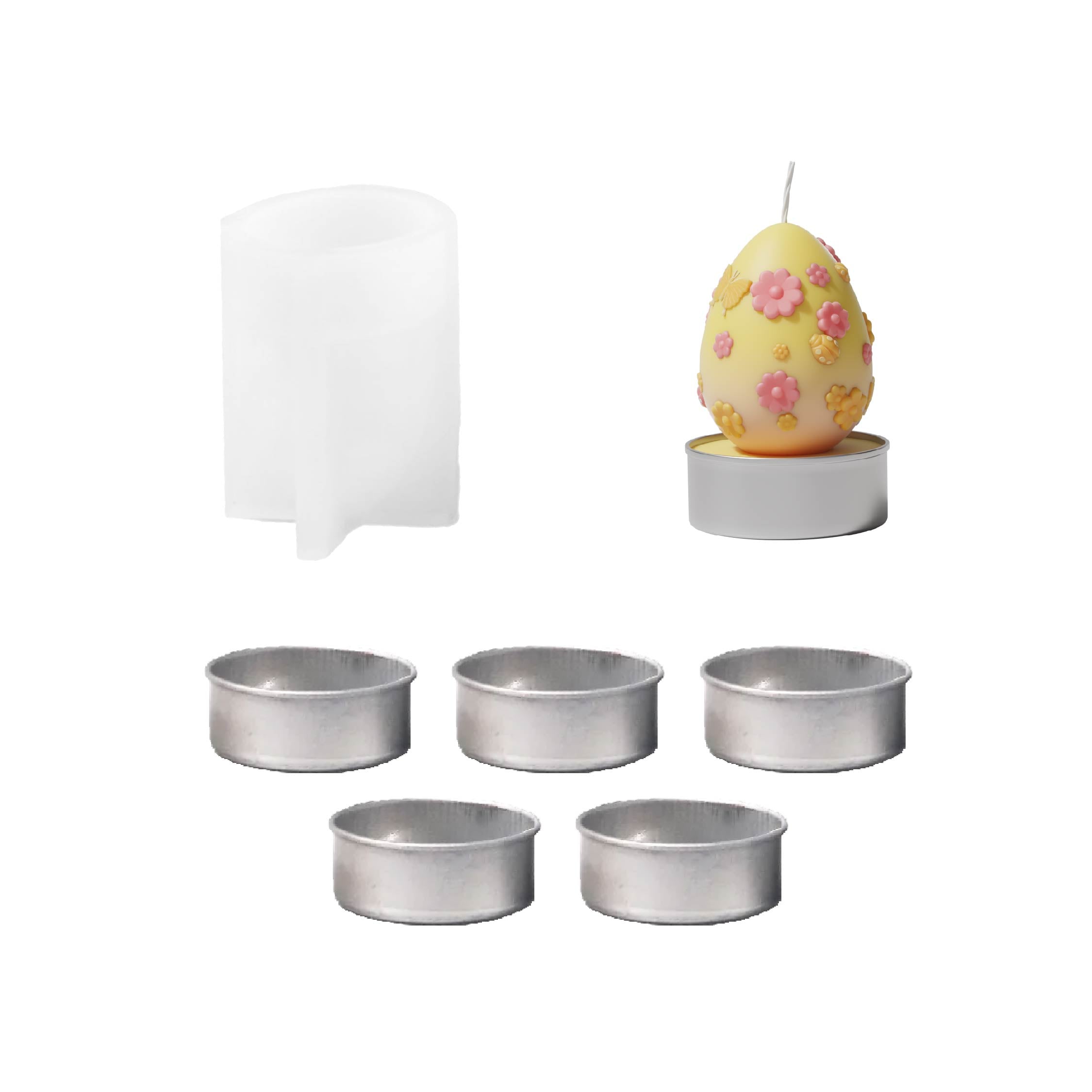 Easter's Floral Egg Delights Tealight Candle Silicone Mold Collection
