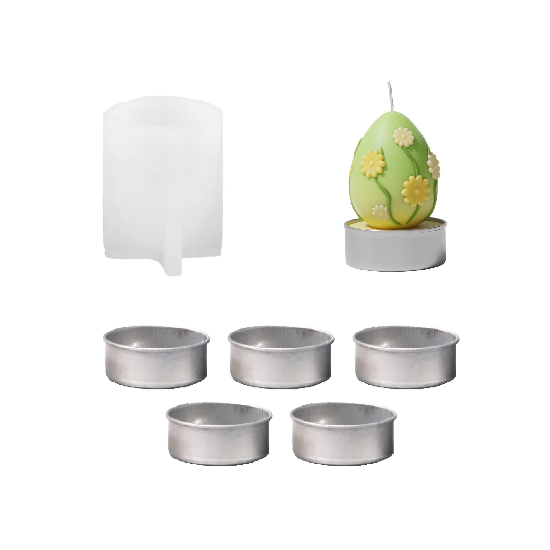 Easter's Floral Egg Delights Tealight Candle Silicone Mold Collection