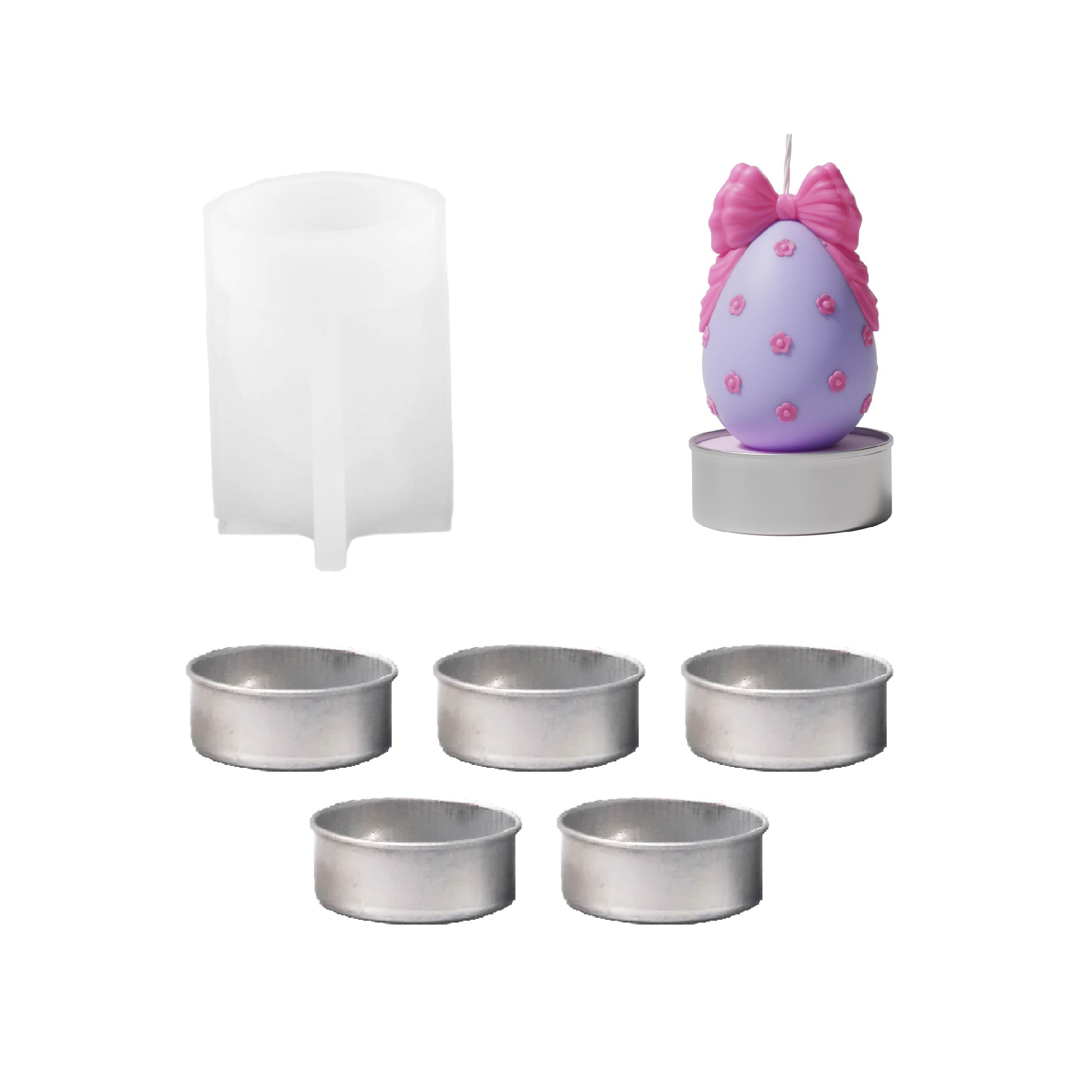 Easter's Floral Egg Delights Tealight Candle Silicone Mold