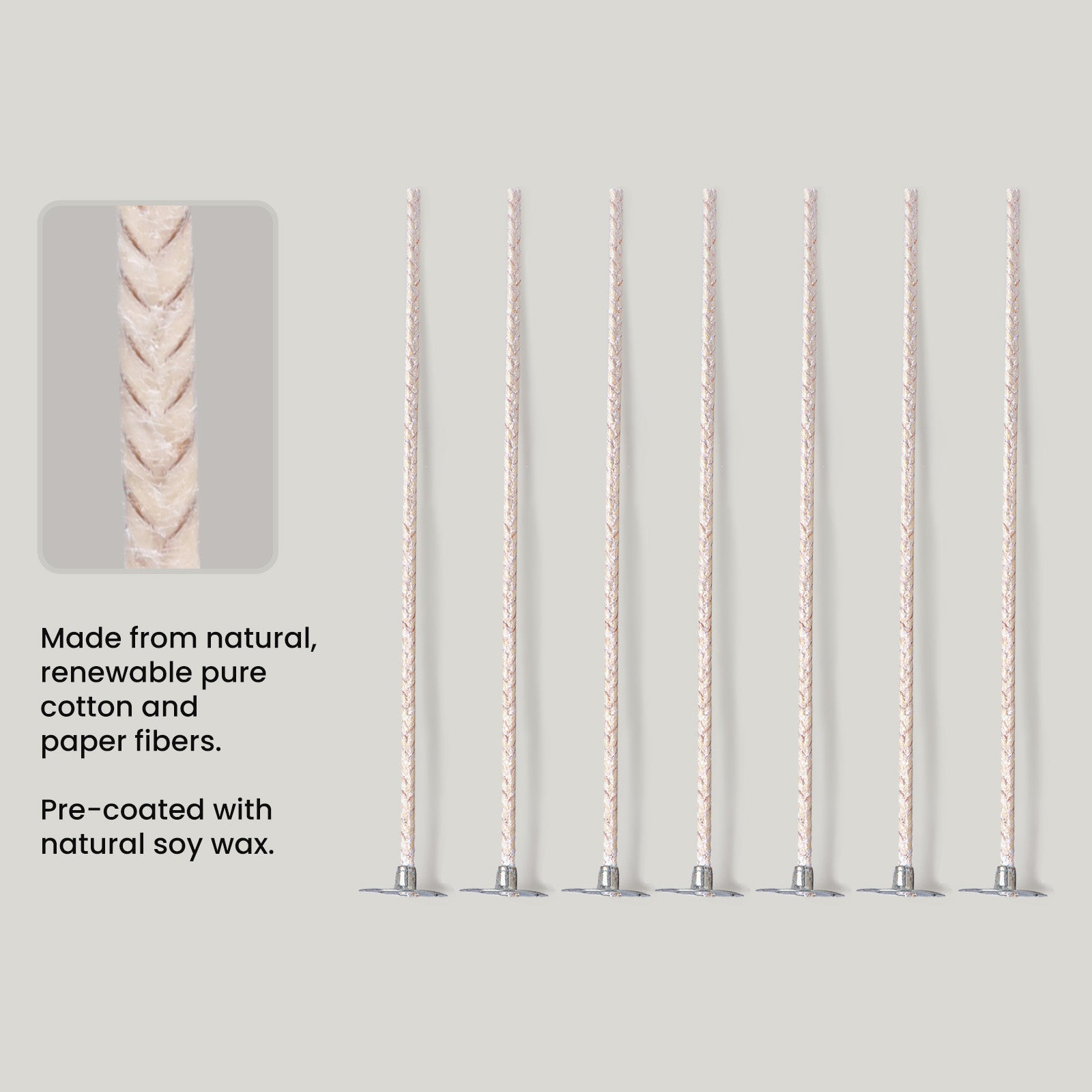 27 Ply Eco Candle Wick Pretabbed & Pre-Waxed