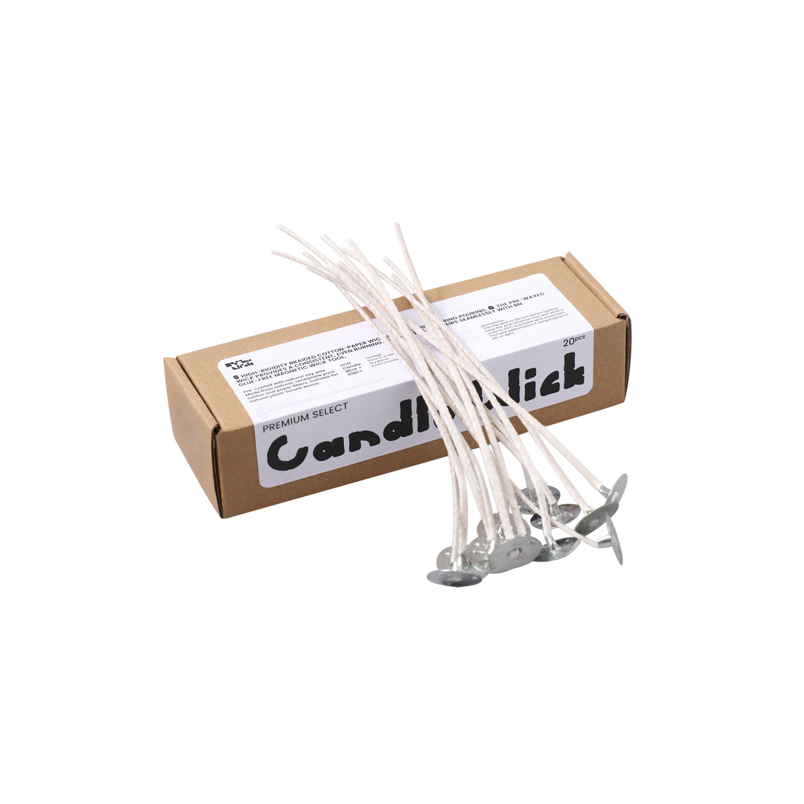 27 Ply Eco Candle Wick Pretabbed & Pre-Waxed