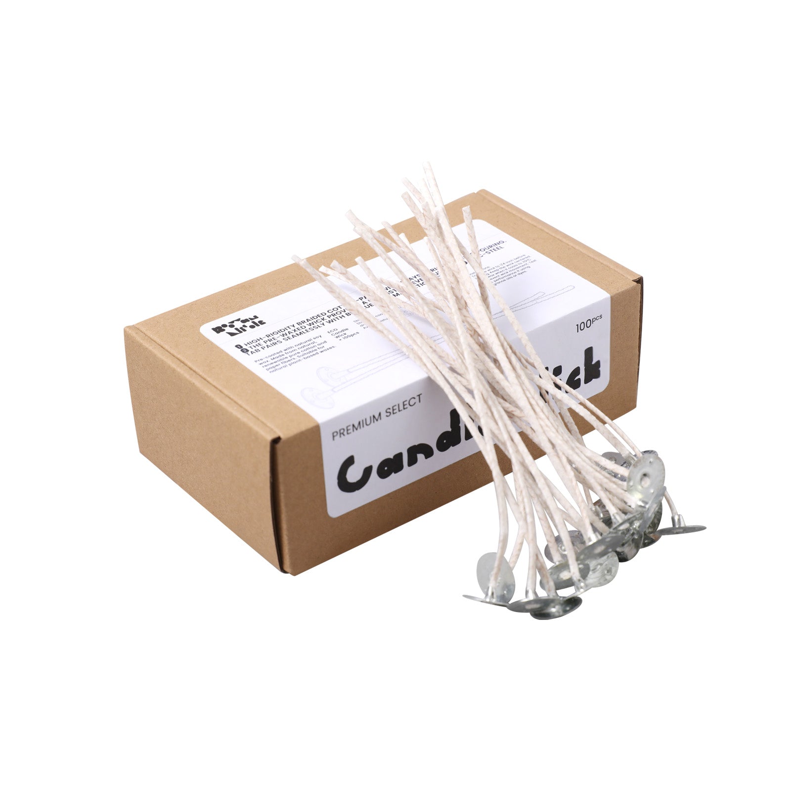 27 Ply Eco Candle Wick Pretabbed & Pre-Waxed