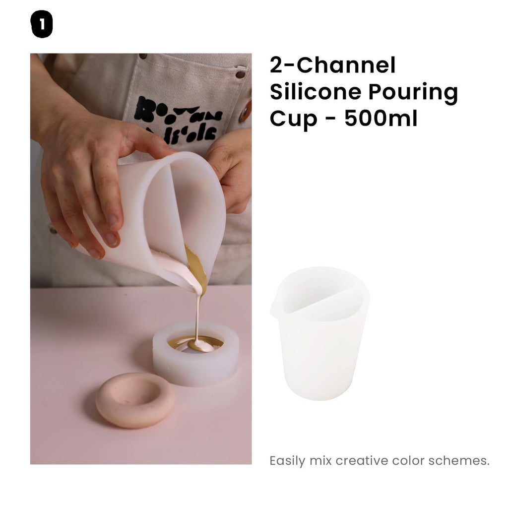 Buy 2- Channel Silicone Pouring Cup - 500ml - Boowan Nicole
