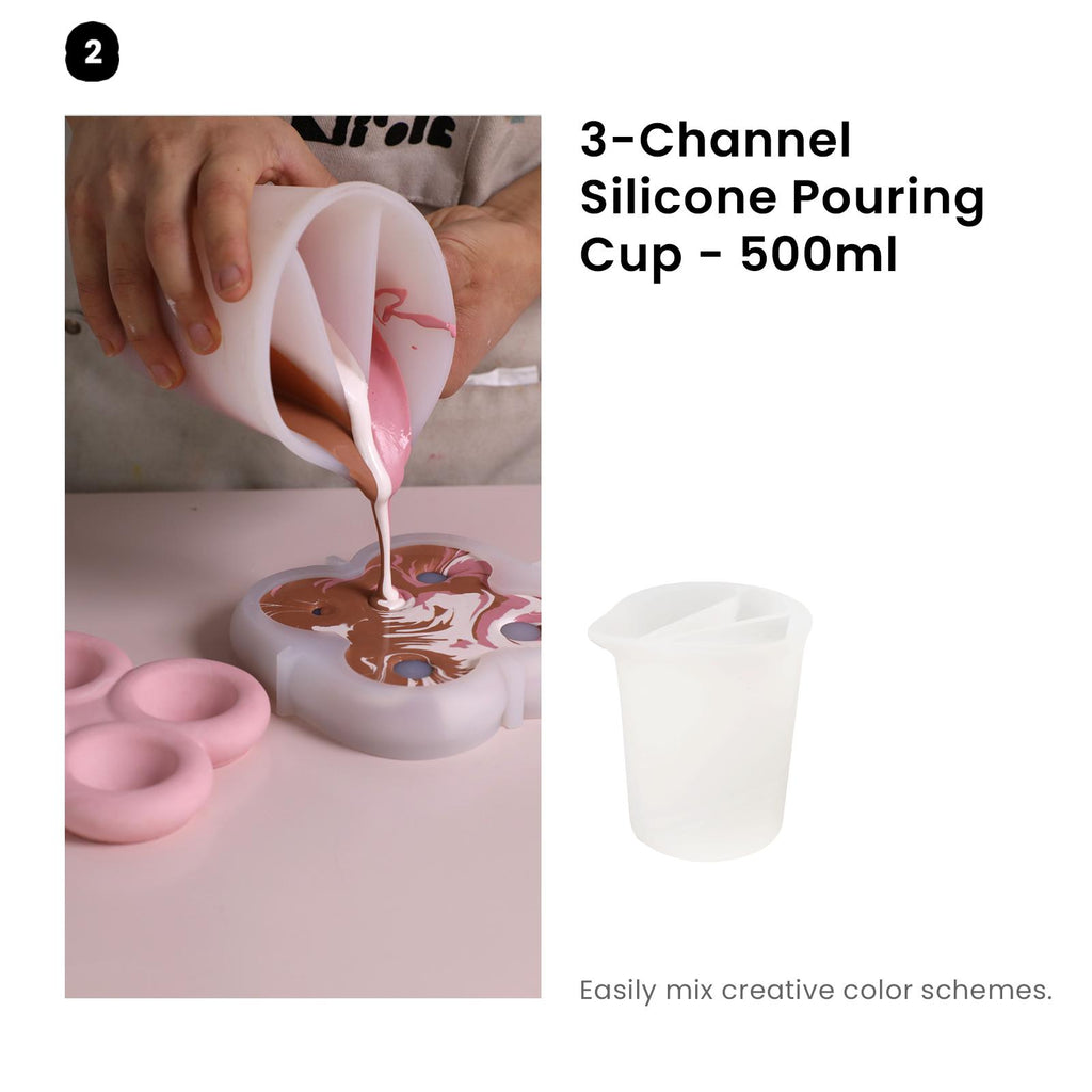 Buy 3- Channel Silicone Pouring Cup - 500ml - Boowan Nicole