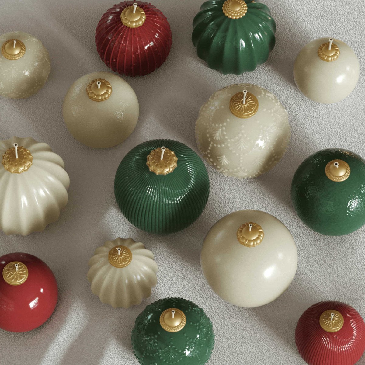 Elegant Stripes Christmas Bauble Candle Silicone Mold3D Candle MoldLZ0946