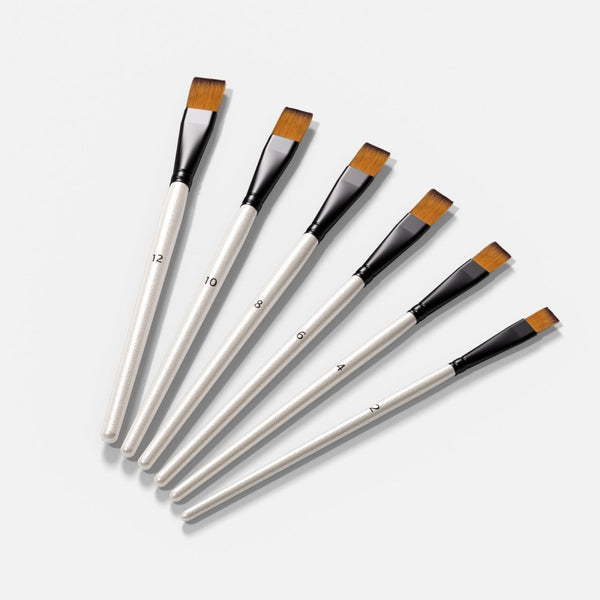 Flat Artist Brush Set - 6 pcs