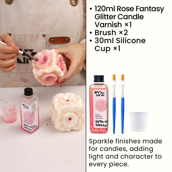 Rose Fantasy Glitter Candle Varnish Set