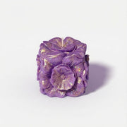 Purple glitter flower-shaped candle with gold accents - Boowan Nicole