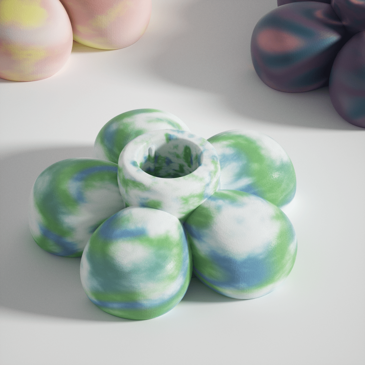 Top-view close-up of the flower candle holder, offering a more realistic and lifelike appearance-Boowan Nicole