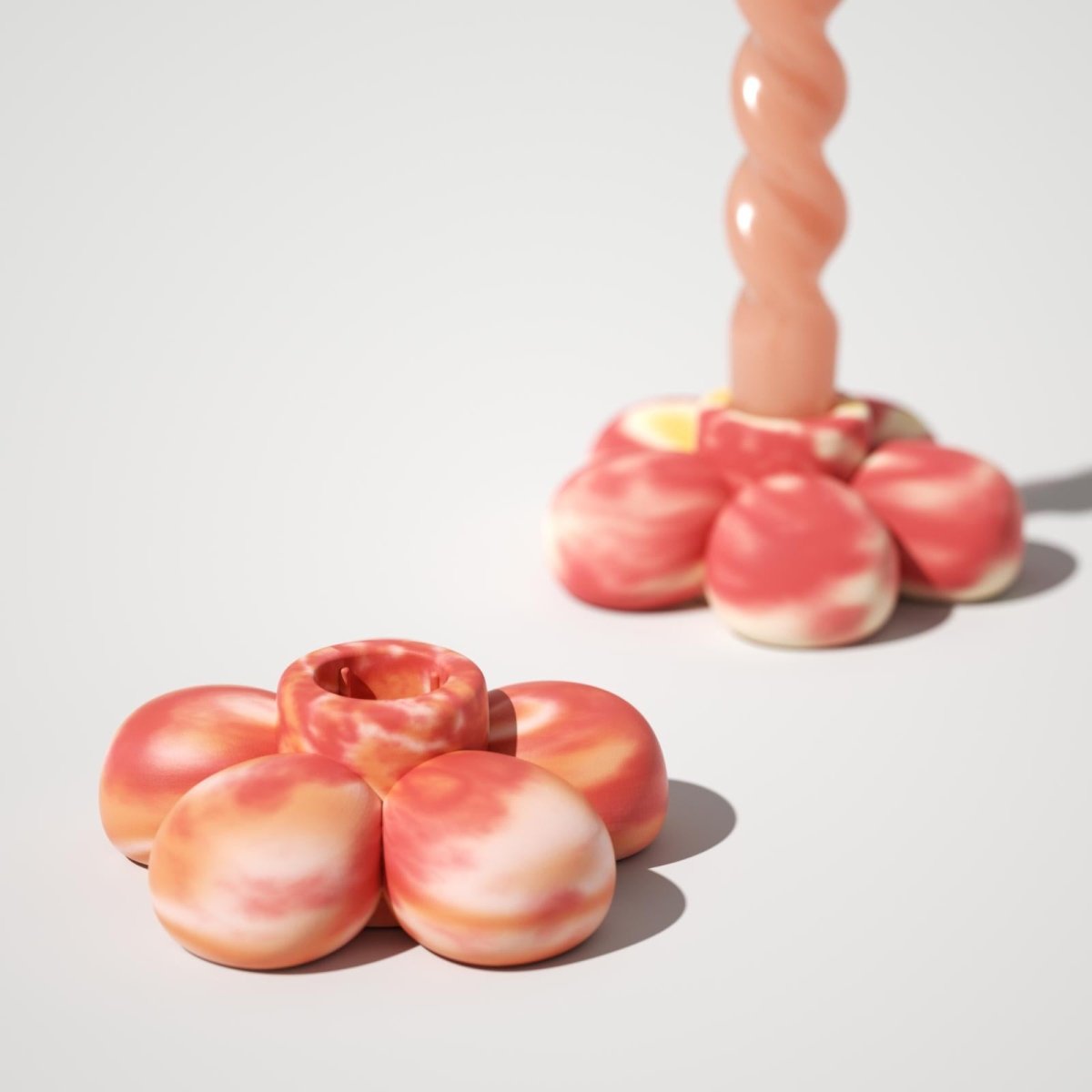 Top-view close-up of the flower candle holder, offering a more realistic and lifelike appearance-Boowan Nicole