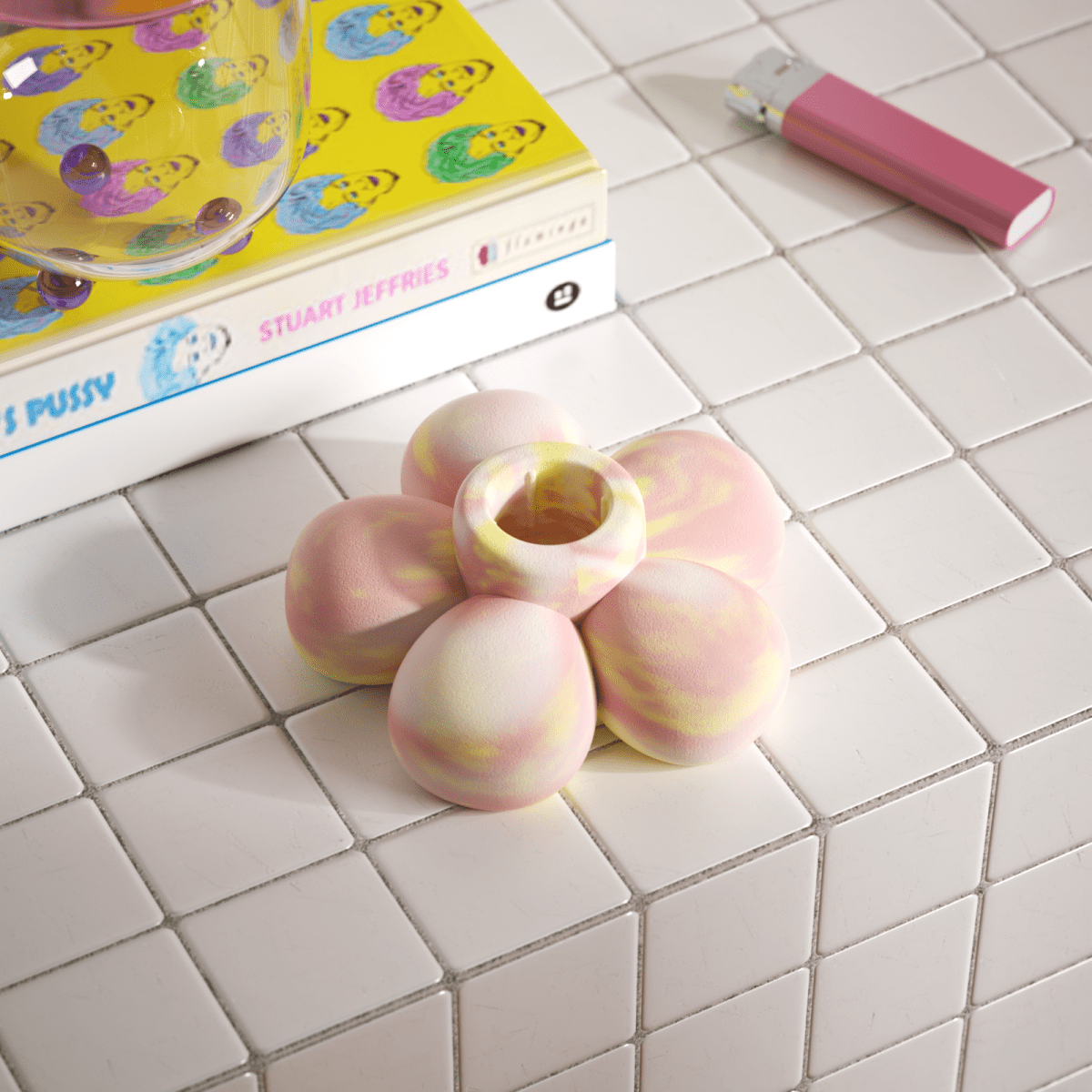 BLOSSOM Dream Candle Holder - Petal Pink & Soft LemonCandle HolderH0887-11