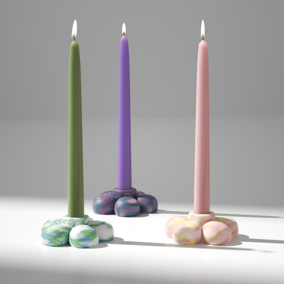 BLOSSOM Dream Candle Holder - Petal Pink & Soft LemonCandle HolderH0887-11