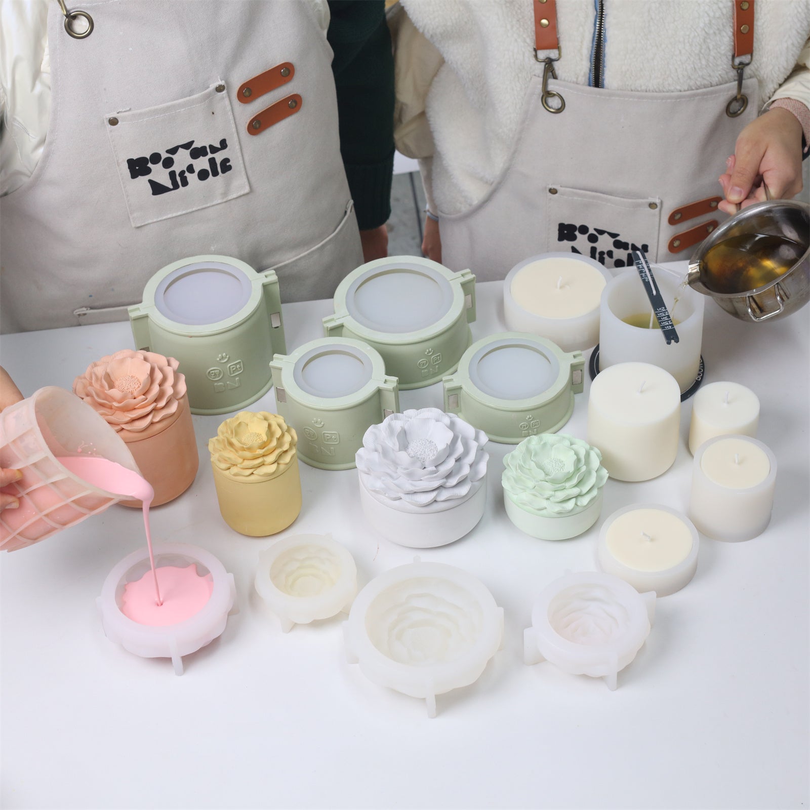 椿のささやきキャンドルジャーシリコンモールド＆キャンドルリフィルシリコンモールドコレクション