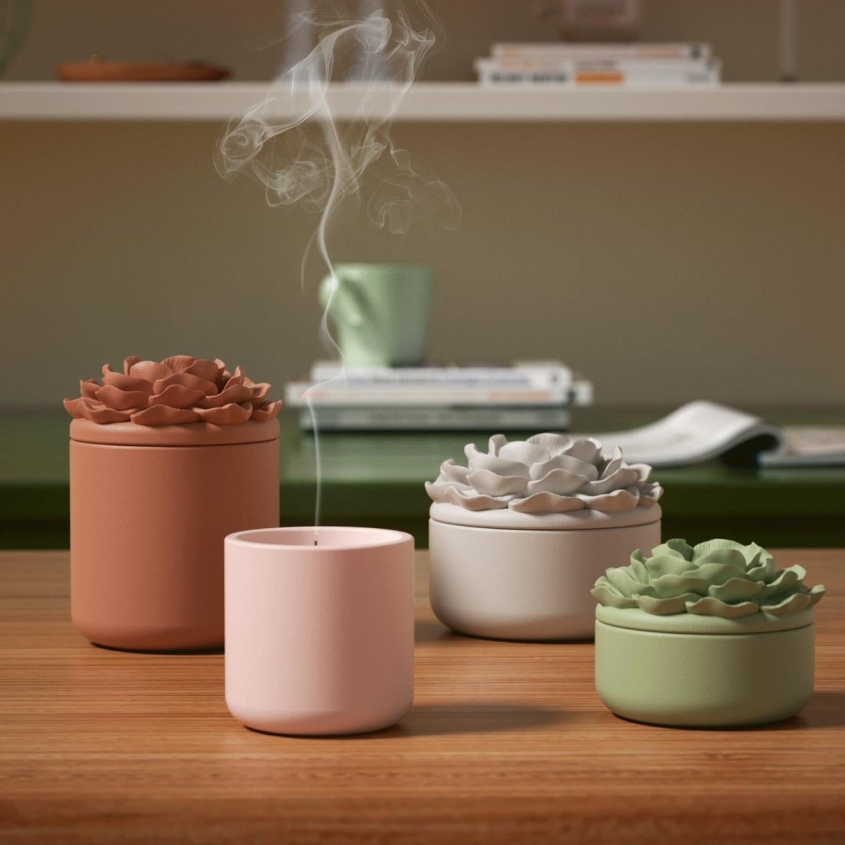 Whispers of Camellia Candle Jar Silicone Mold & Candle Refill Silicone Mold CollectionCandle Jar MoldSH1142-1-2+LZ0799