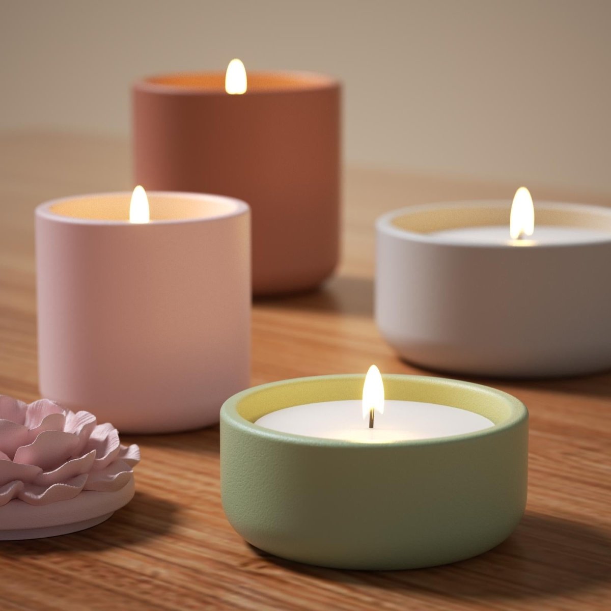 Whispers of Camellia Candle Jar Silicone Mold & Candle Refill Silicone Mold CollectionCandle Jar MoldSH1142-1-2+LZ0799