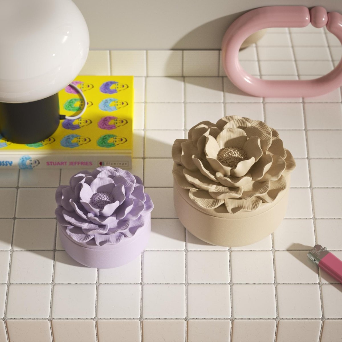 Whispers of Camellia Candle Jar Silicone Mold & Candle Refill Silicone Mold CollectionCandle Jar MoldSH1142-1-2+LZ0799