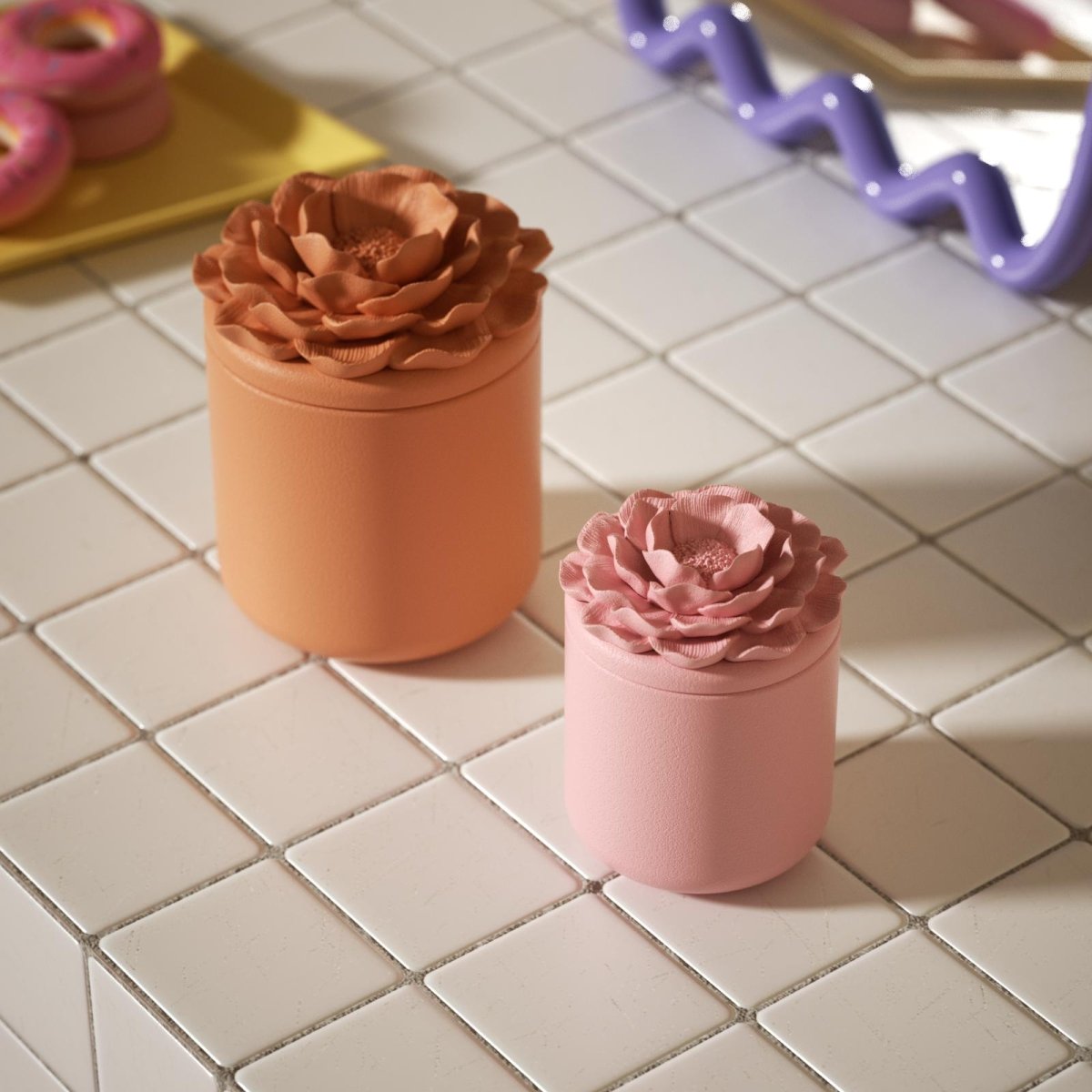 Whispers of Camellia Candle Jar Silicone Mold & Candle Refill Silicone Mold CollectionCandle Jar MoldSH1142-1-2+LZ0799