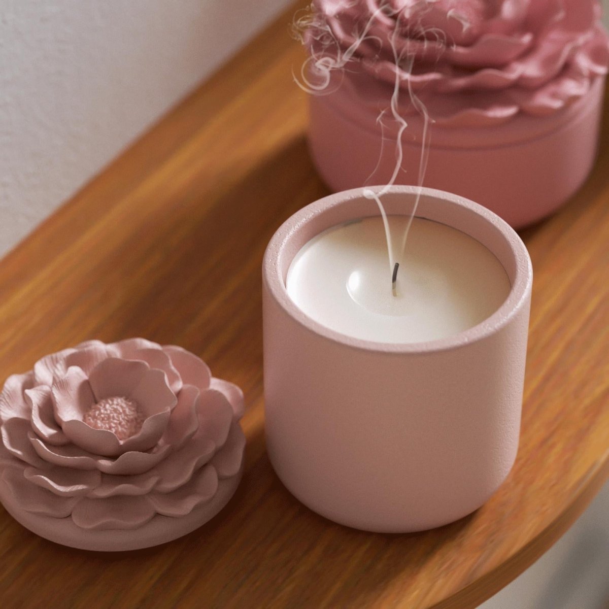 Whispers of Camellia Candle Jar Silicone Mold & Candle Refill Silicone Mold CollectionCandle Jar MoldSH1142-1-2+LZ0799