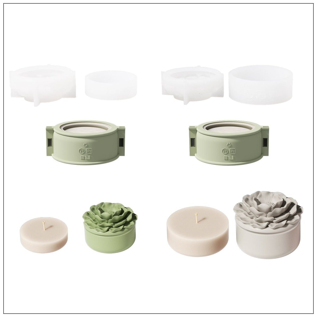 Whispers of Camellia Low Candle Jar Silicone Mold & Candle Refill Silicone MoldCandle Jar MoldSH1142-1-2SH1143-1-2LZ0799-0800