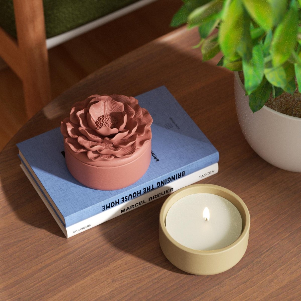 Whispers of Camellia Low Candle Jar Silicone Mold & Candle Refill Silicone MoldCandle Jar MoldSH1142-1-2