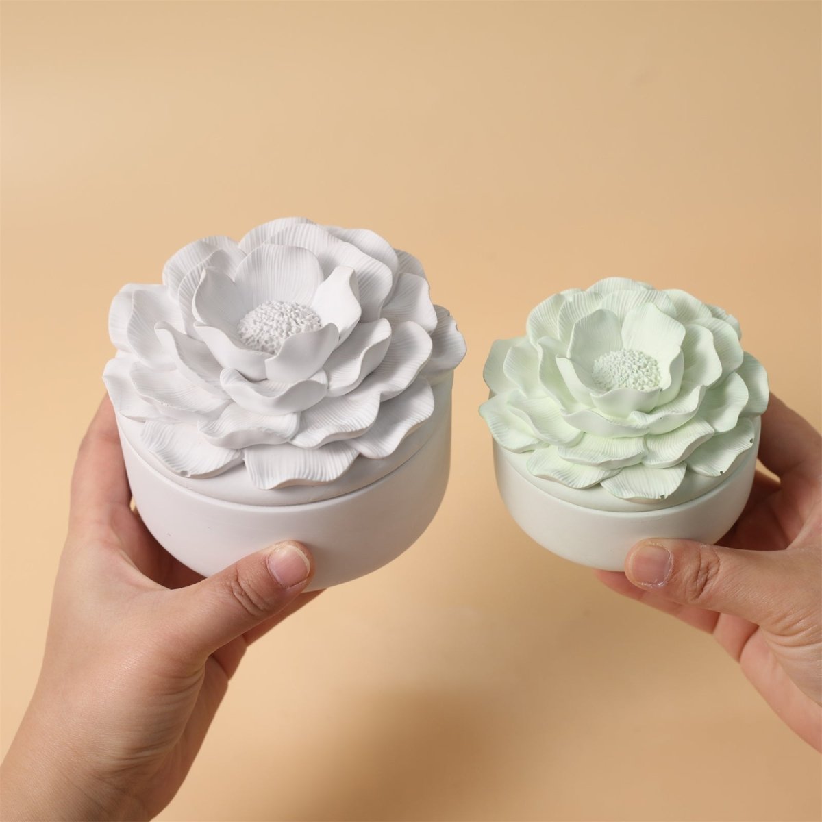Whispers of Camellia Low Candle Jar Silicone Mold & Candle Refill Silicone MoldCandle Jar MoldSH1142-1-2