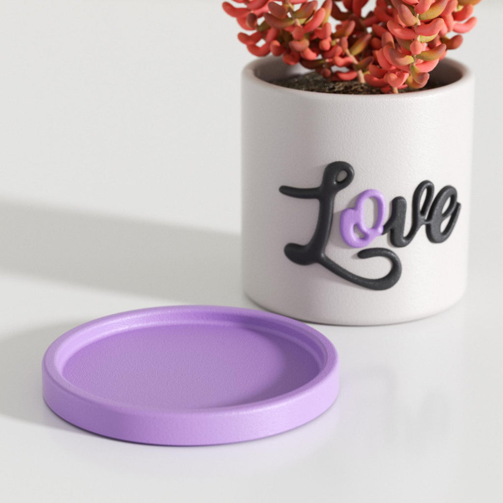 An embossed flowerpot with a matching saucer, combining functionality and elegant design for your plants-Boowan Nicole