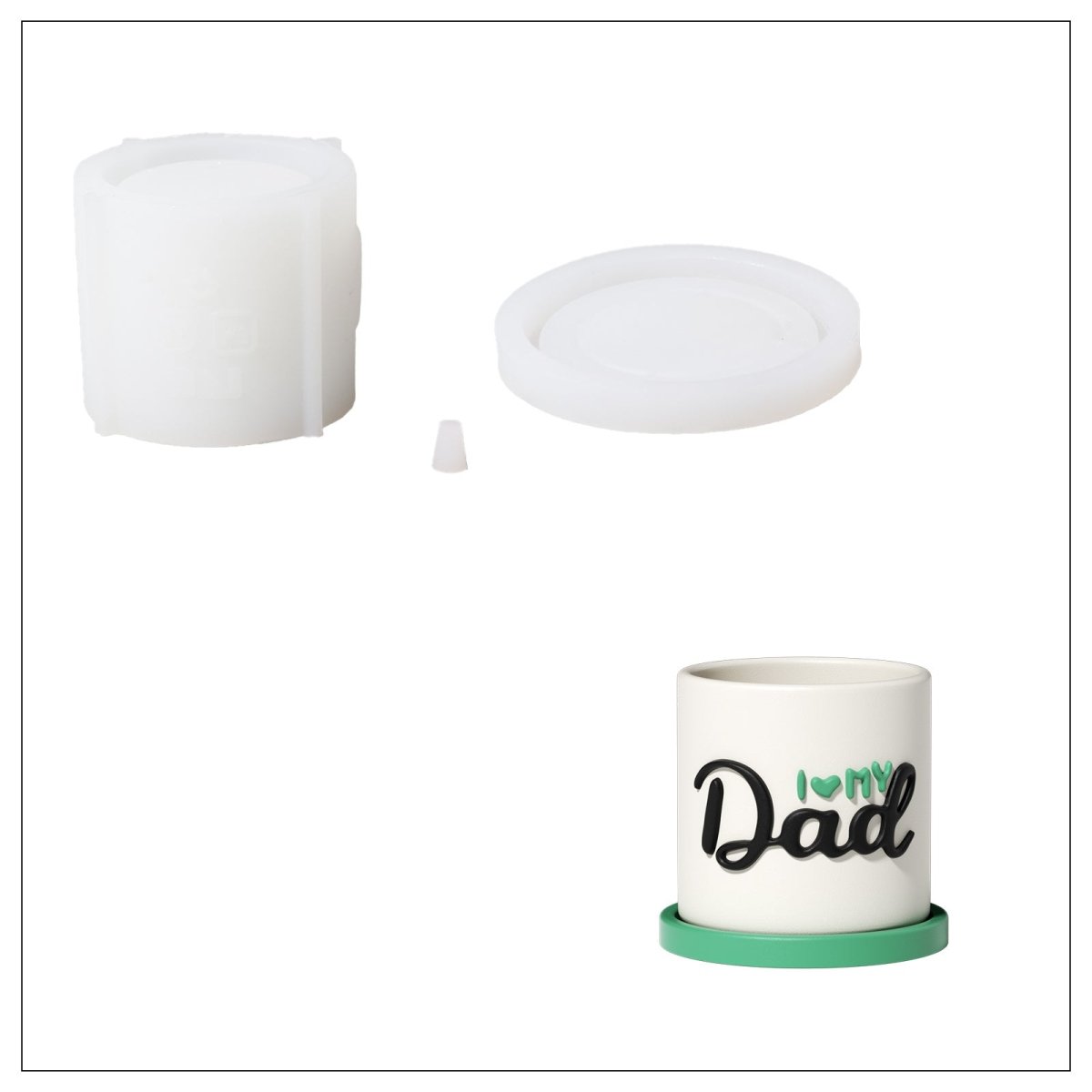 Let Love Grow - Blooming Love for Dad Plant Pot & Tray Silicone Mold CollectionPlant Pot MoldSH1185+SH0819+A0269