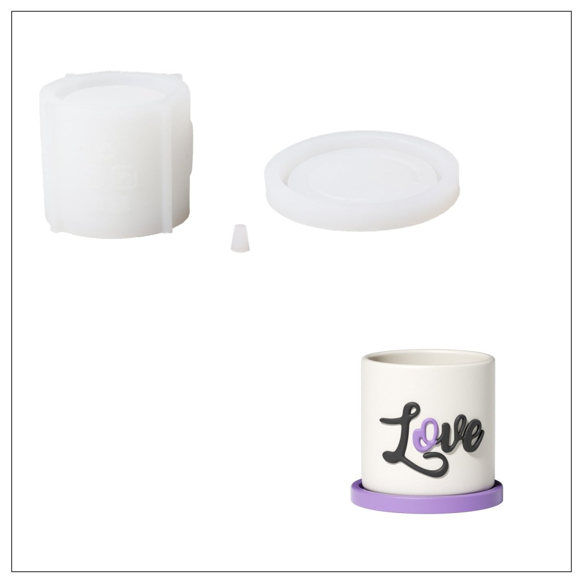 Let Love Grow - Blooming Love for Dad Plant Pot & Tray Silicone Mold CollectionPlant Pot MoldSH1182+0819+A0269