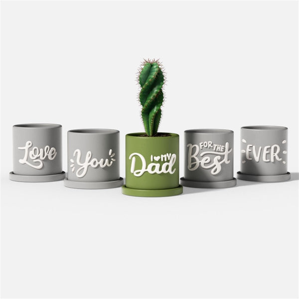 Let Love Grow - Blooming Love for Dad Plant Pot & Tray Silicone Mold Collection