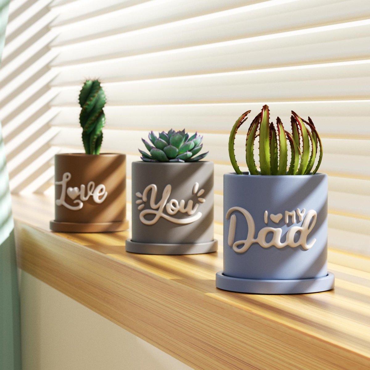 Let Love Grow - Blooming Love for Dad Plant Pot & Tray Silicone Mold CollectionPlant Pot MoldSH1185+SH0819+A0269