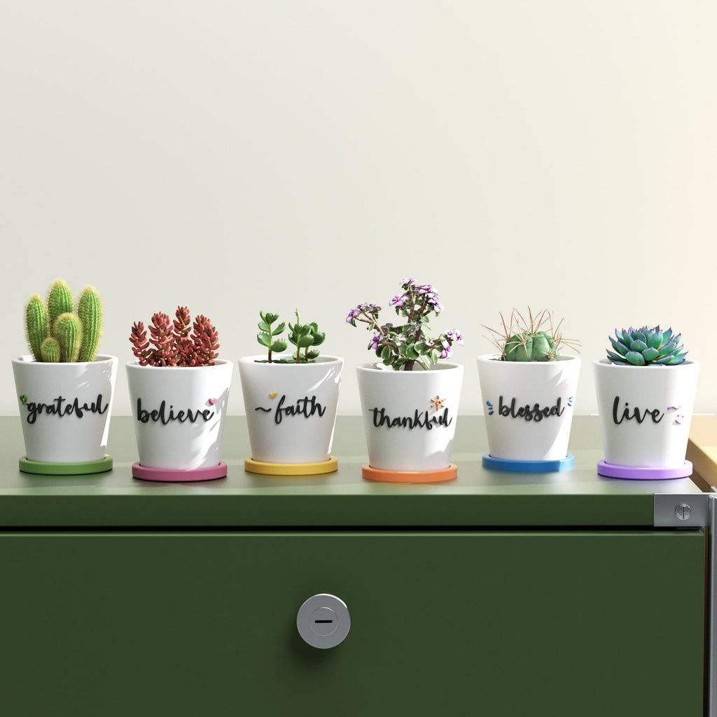 Inspirational Text Flowerpot Series: Add a Touch of Positivity to Your Home Decor-Boowan Nicole