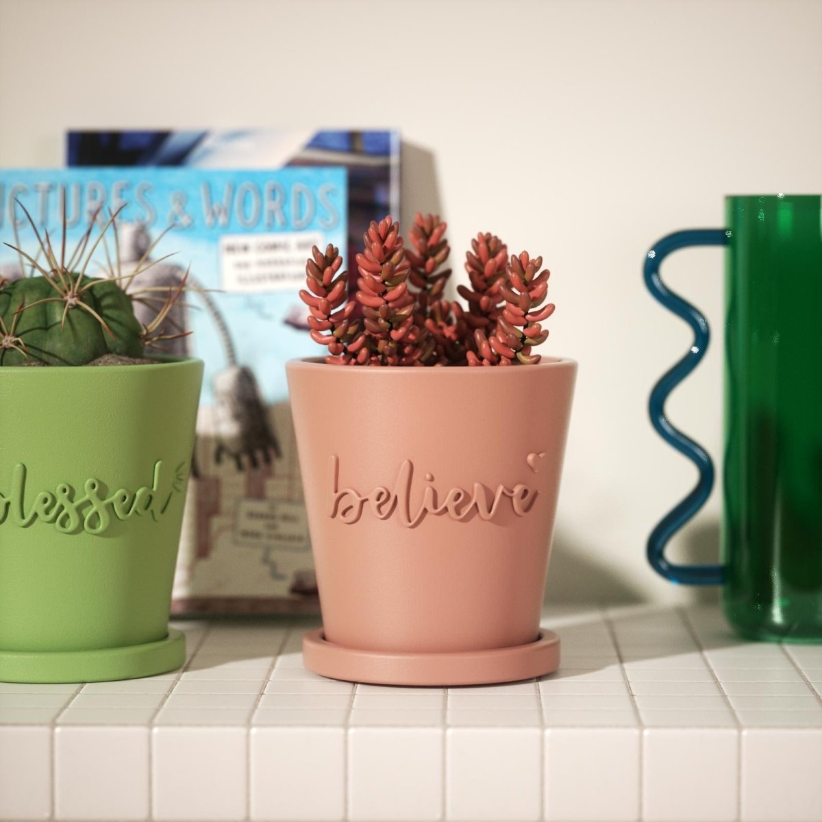 silicone plant pot molds Words of Blessing Plant Pot Silicone Mold Collection
