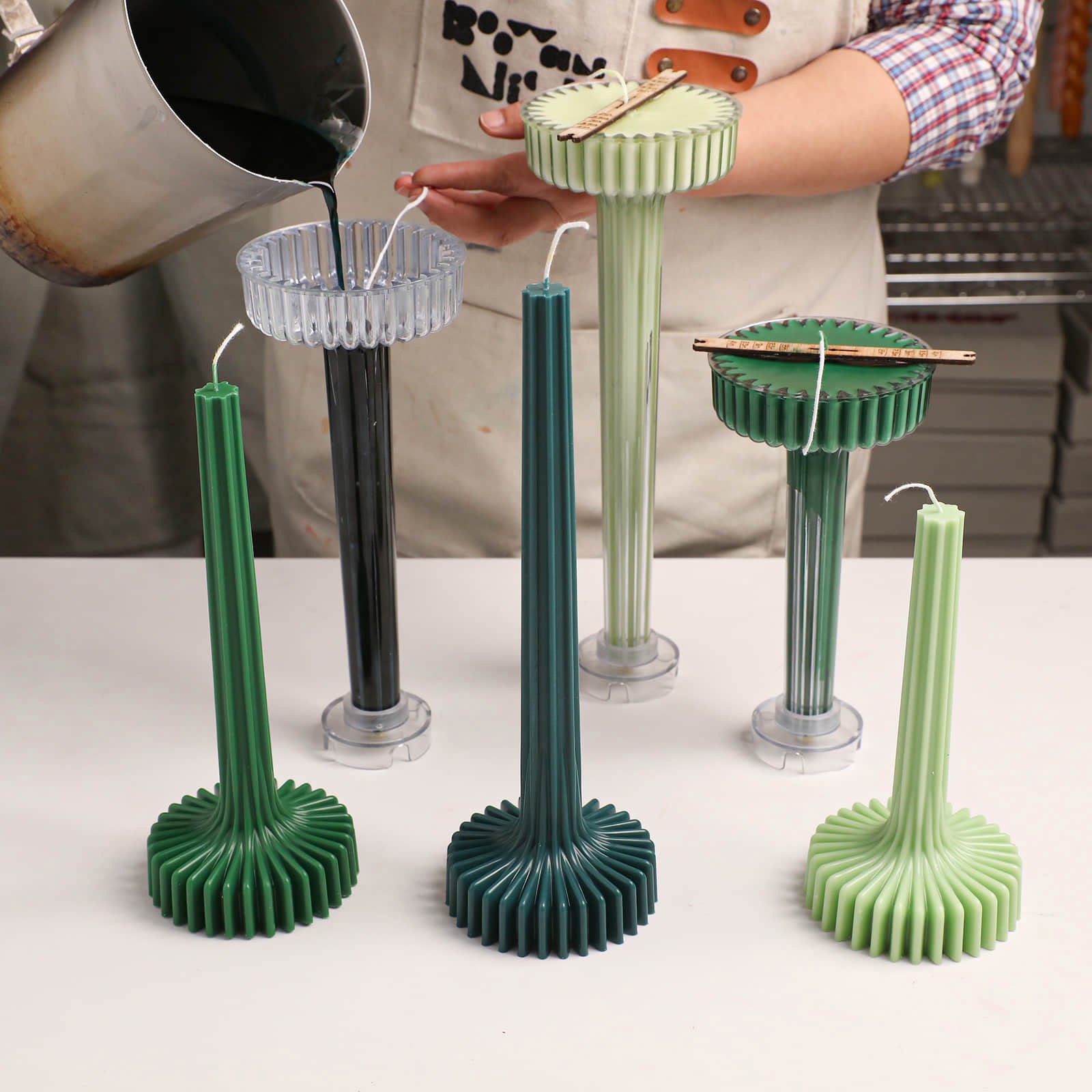 Fluted Pedestal Acrylic Candle Mold