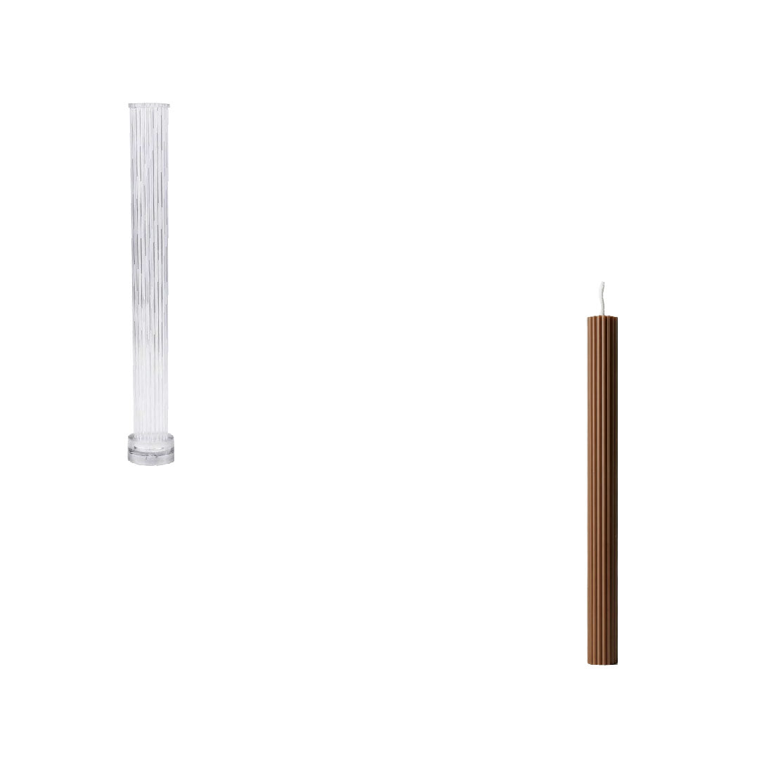 フルーテッドコラムアクリルテーパーキャンドルモールドセット