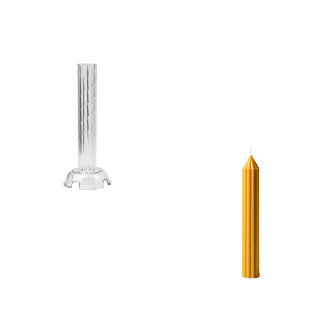 フルーテッドスパイアアクリルテーパーキャンドルモールドセット