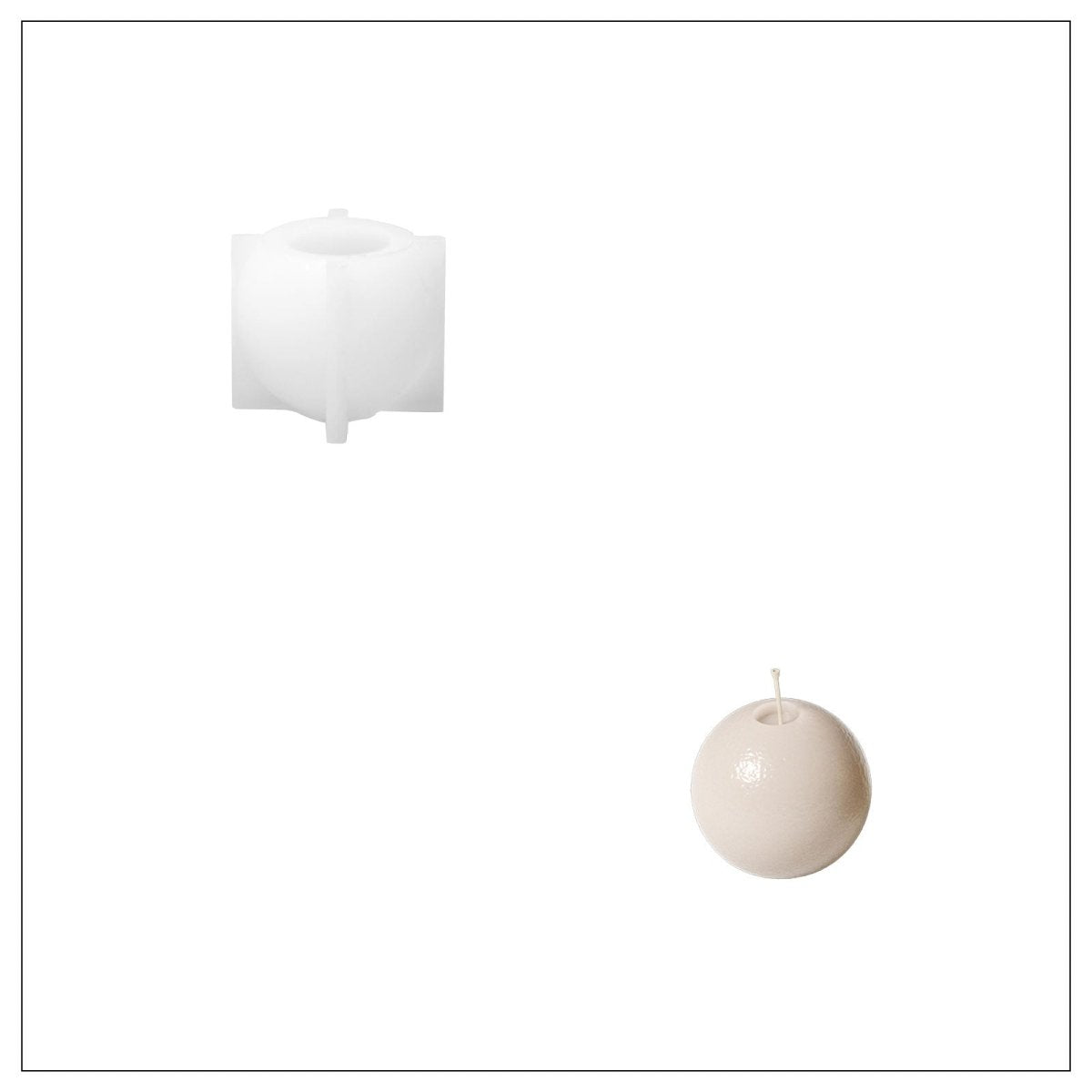 Frosted Charm Christmas Bauble Candle Silicone Mold3D Candle MoldLZ0948