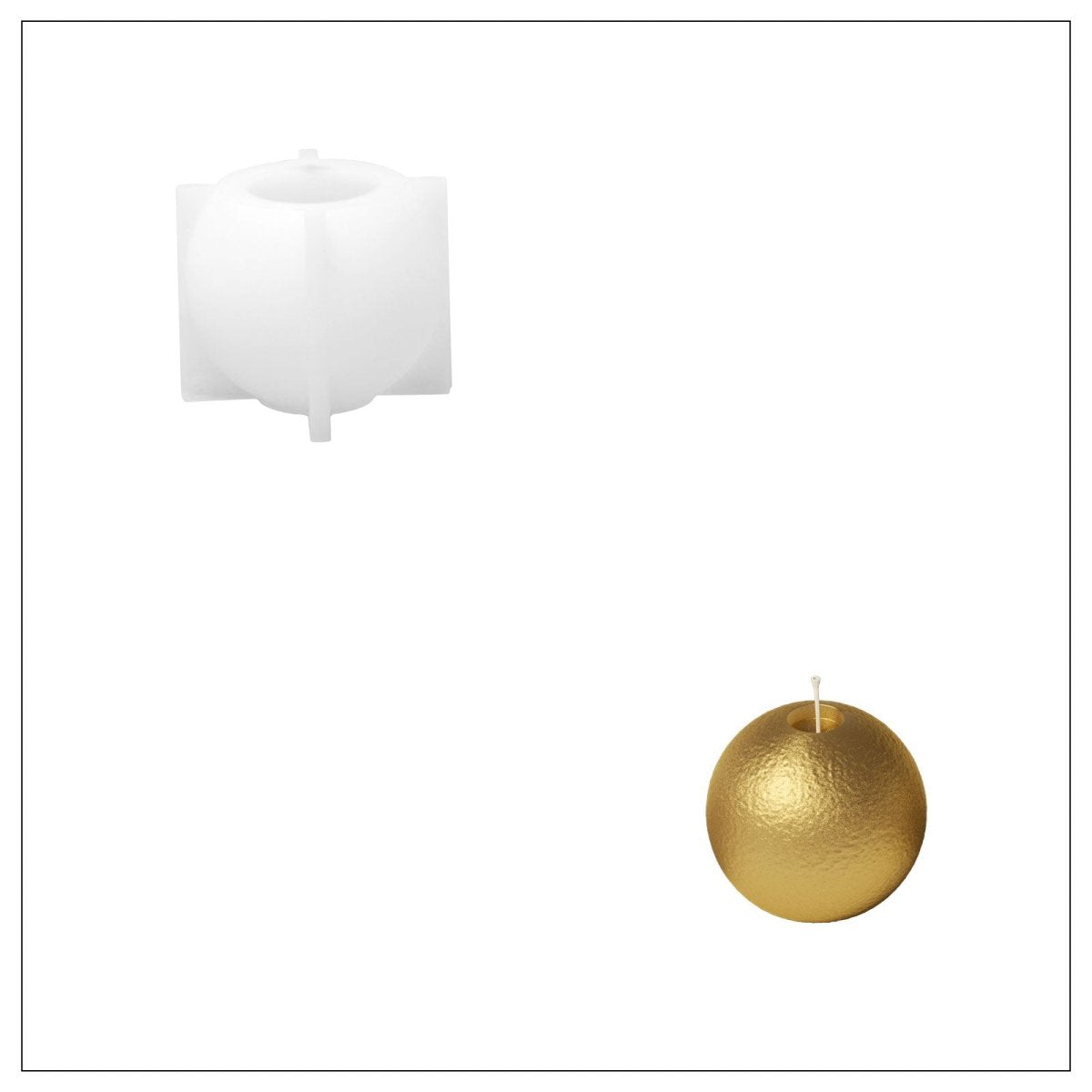 Frosted Charm Christmas Bauble Candle Silicone Mold3D Candle MoldLZ0941