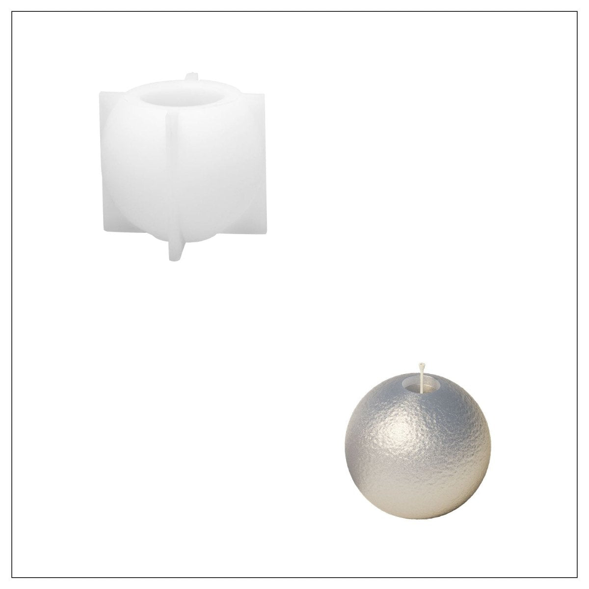 Frosted Charm Christmas Bauble Candle Silicone Mold3D Candle MoldLZ0934