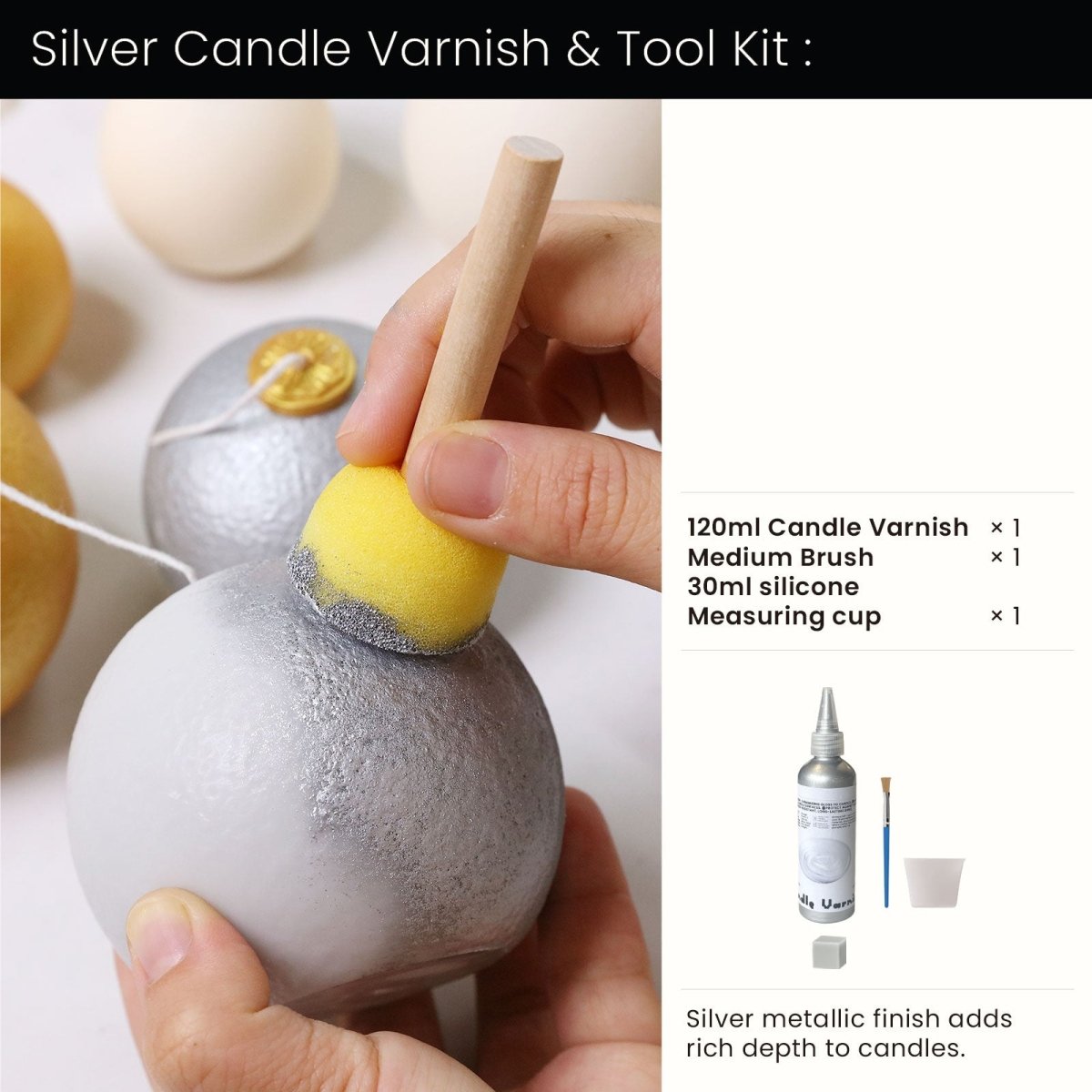 Frosted Charm Christmas Bauble Candle Silicone Mold3D Candle MoldST-38