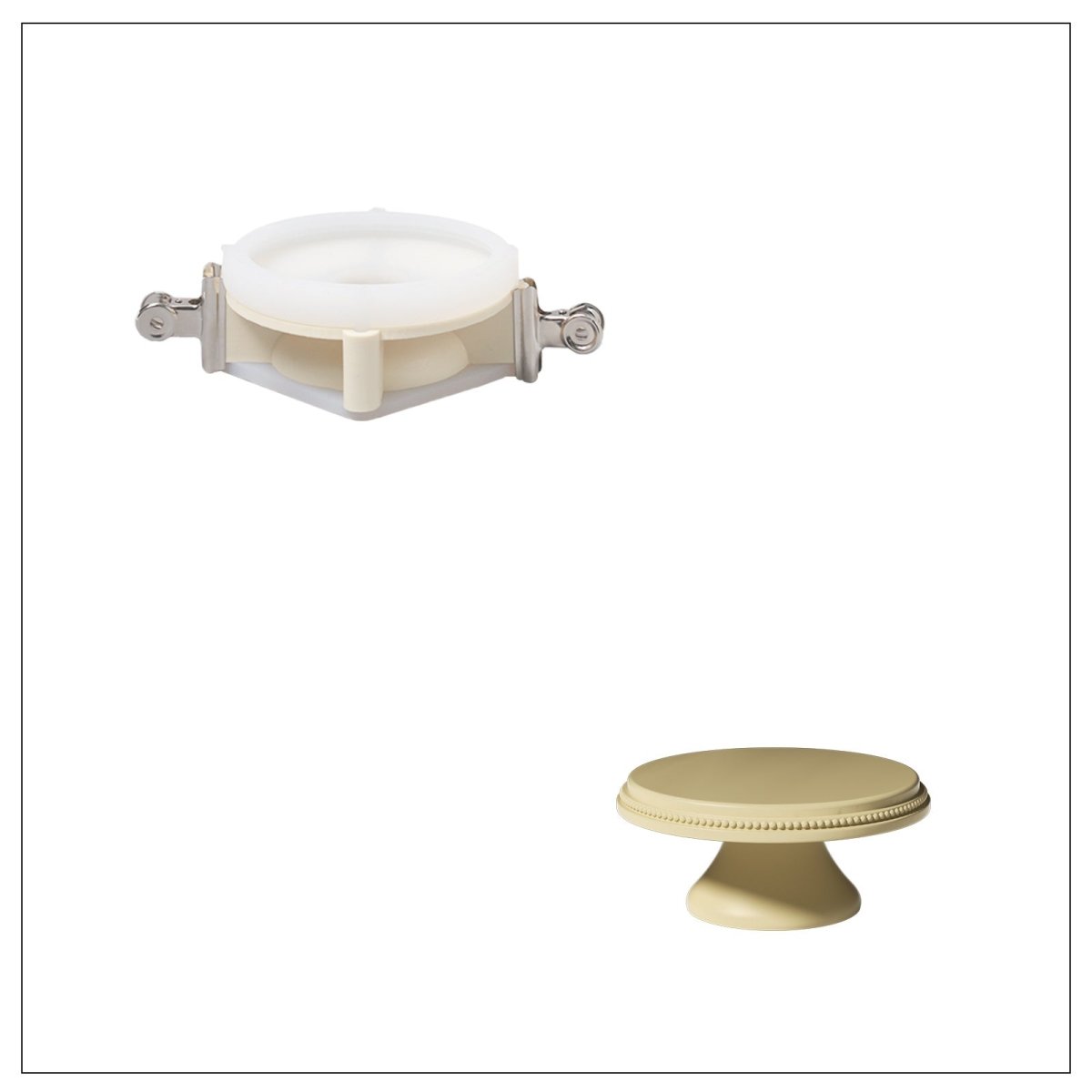 Frosted Confection Christmas Tree Candle Silicone Mold with Pedestal Silicone Mold3D Candle MoldSH1132