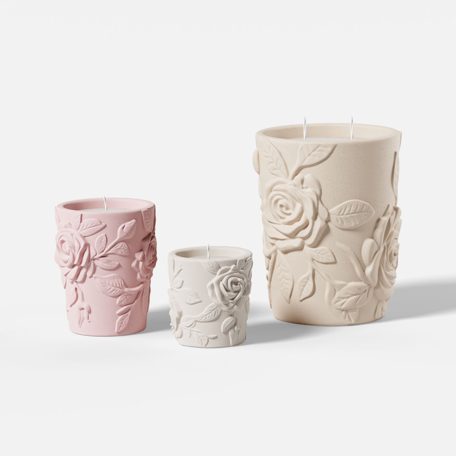 Garden of Roses Candle Jar Silicone Mold Collection