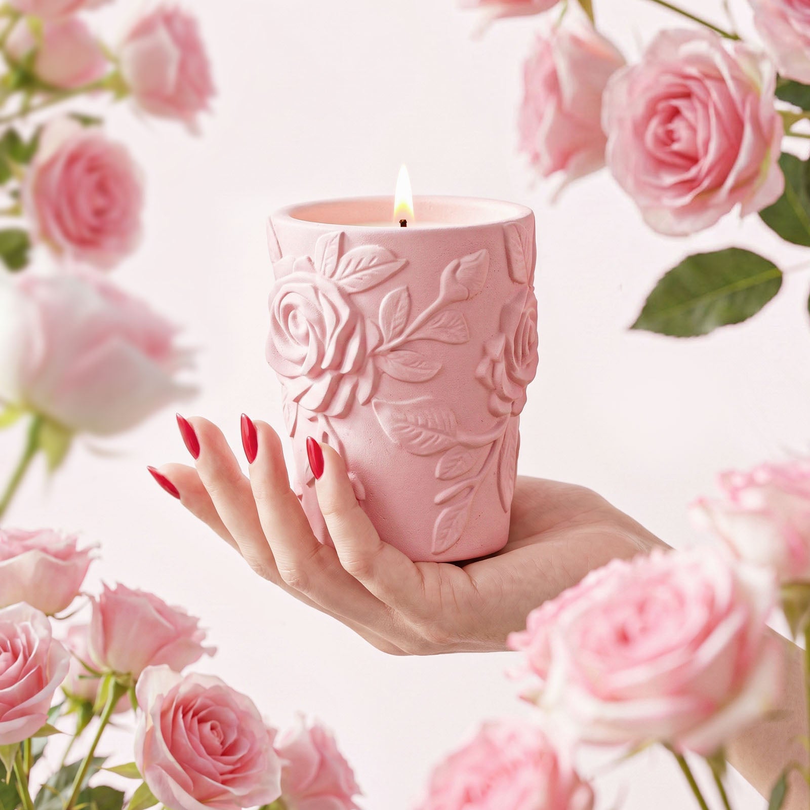 Garden of Roses Candle Jar Silicone Mold Collection