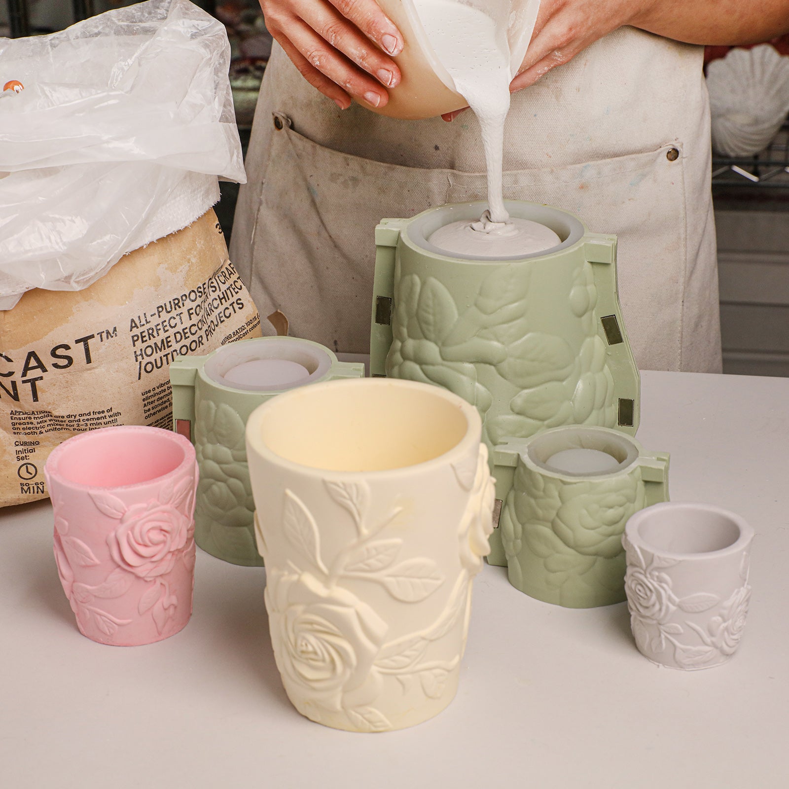 Garden of Roses Candle Jar Silicone Mold Collection